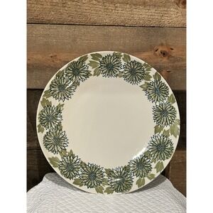 VTG Chop Plate Round Platter Royal Boutonniere‎ USA Green Flowers 12"